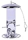 dobar® 10089 Vogelfuttersäule mit Edelstahlschlaufe - Futterstation für Wildvögel - Futterspender Acryglassilo für Sämereien - Futtertablet Stahl für Garten/Terrasse/Balkon - Ø 14 cm x 26 cm - Silber