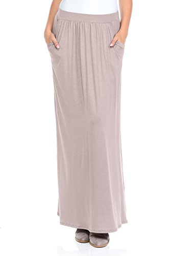 Pastel by Vivienne Women's Maxi Skirt with Elastic Waistband and Pockets2