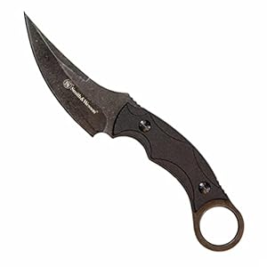 Smith & Wesson SW995 8.5in High Carbon S.S. Full Tang Karambit Knife with a 3.75in Clip Point Blade and Nylon Handle for Outdoor, Tactical, Survival and EDC