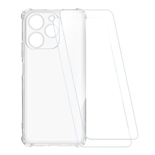 ESACMOT �v�����g�P�[�X + 2�������K���X�t�B���� OPPO Realme Note 70T 4G �Ƃ̌݊�������, �Ռ��z���\�t�g�J�o�[ HD�N���A (�N���A)