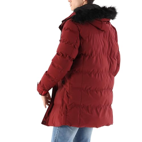 WEEN CHARM Men's Warm Parka Ski Jacket Water Resistant Puffer Jacket Long Winter Coat with Detachable Hood Faux-Fur Trim - Thumbnail 3