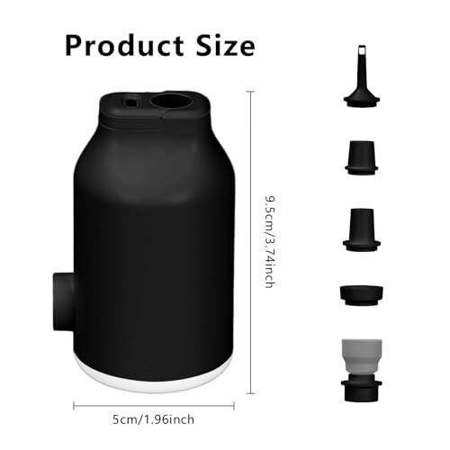 Miniatura 7 de Qivine Portátil Inflador Electrico Colchon 1800mah, 2-En-1 Bomba De Aire Electrica Para Colchón Hinchable, Hinchador Electrico Piscina Recargable Con 5 Boquillas Para Camping
