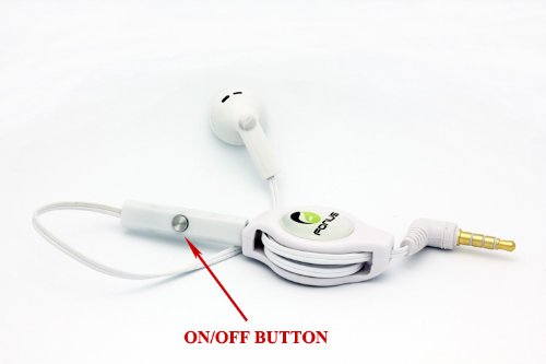 Fonus Retractable Mono Headset Headphones And In-Line Microphone Hands Free For Samsung Galaxy S4 Mini, Galaxy Note 2 Sgh-I317, Galaxy S 3 Sch-S960L, Galaxy Mega #TOP4