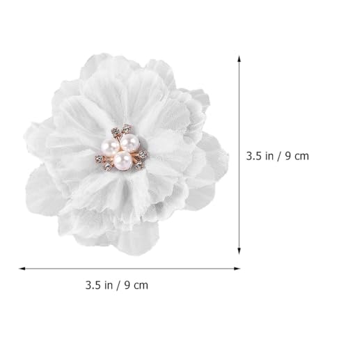 minkissy 3Pcs White Flower Hair Clips Chiffon Floral Hairpin Set for Women Girls Wedding Party Accessories 3.5 Inch - Image 2