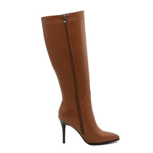 Women's Pointed Toe Side Zipper Sexy Stiletto High Heel Stretchy Knee High Boots2