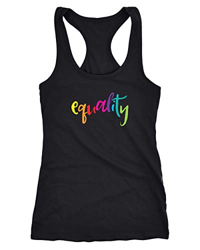 MoonWorks Damen Tanktop Equality Pride LGBT Racerback schwarz L
