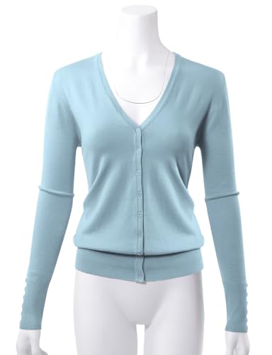 Image of Allsense Women's Long-Sleeve V-Neck Cardigan Sweater | Button Down, Lightweight Soft Knit