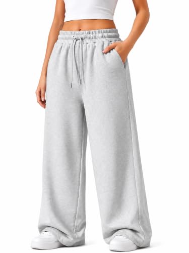 Image of Stylbase Cotton Wide Leg Loose Women Track Pants | High Waist Palazzo Trousers with Elastic Drawstring Waist & Side Pockets