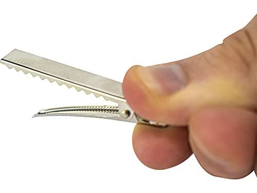 50 Prendedores Presilha Bico de Pato Metal 5,5cm Para Laços