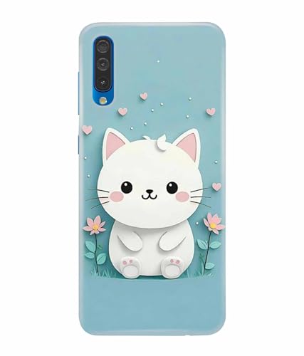 Image of Printed Hard Back Case Cover & Compatible for Samsung Galaxy A50 / Samsung A50S / Samsung A30S | Cat Vector Painting (Multicolor) - D1192