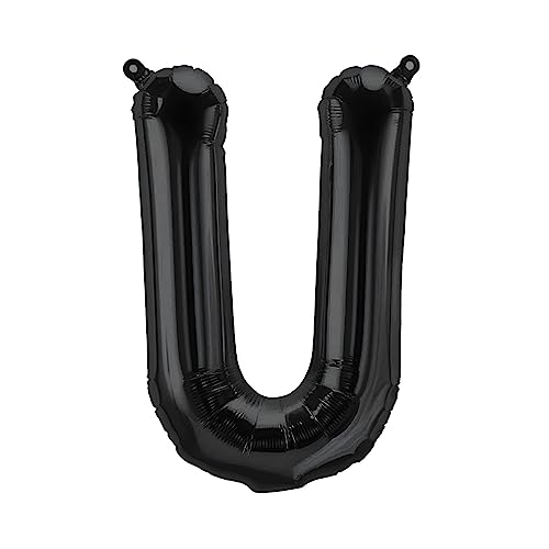 Globo de aluminio con letra U negra de 40 cm – Globo decorativo para fiestas, bodas, cumpleaños, Nochevieja, regalo, bebé, publicidad, escaparate, caja de fotos, nombres, palabras