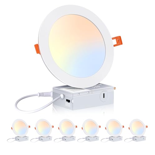 Cloudy Bay LJD006WH5C-6PK 6 Pack 6 Inch 5Cct Ultra-Thin Led Recessed Ceiling Light cover