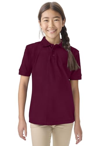 Image of Classroom School Uniforms for Boys and Girls Short Sleeve Pique Polo | Adult Fit, Matching Ribbed Collar, Banded Sleeves, Three-button Placket, Comfortable Fit, School Uniform Essential