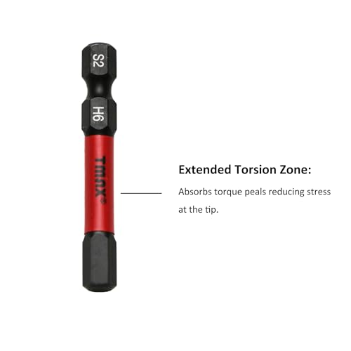 Puntas Allen H6 TMAX anti rotura de acero S2 mecanizadas CNC para llaves de impacto 3