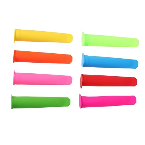 FUNOMOCYA 8pcs Mixed Color Popsicle Mold Multi Functional Ice Maker Tool for Easy to Demold Reusable for Homemade Ice Cream and Fruit Popsicles