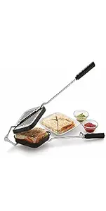1StopShop989 - Komal Non-Stick Aluminium Gas Sandwich Toaster Maker Toast (Black)