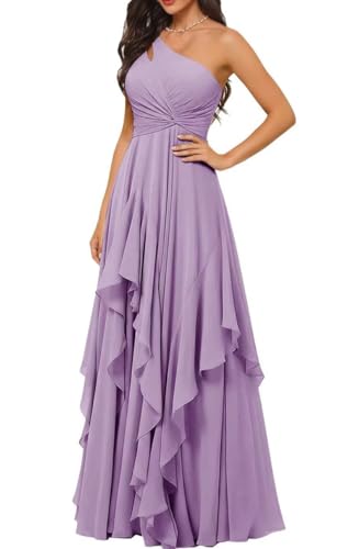 Robe de demoiselle d'honneur froncée galbante asymétrique confortable