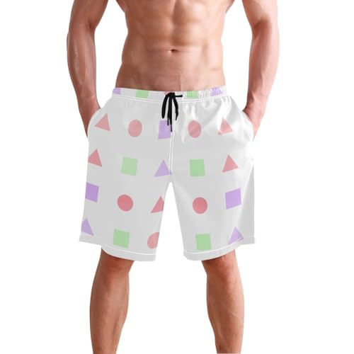 Geometry Mens Swim Trunks Quick Dry Beach Shorts with Pocket S 2303169