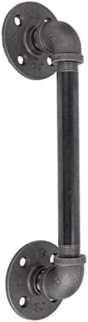 Rustic Industrial Pipe Décor Barn Door Handle, 8 inch – Authentic Industrial Steel Grey Iron Fittings, Flanges and Pipes for Custom Vintage Hanging Doors, DIY Kit with Hardware Rustic Industrial Pipe Décor Barn Door Handle, 8 inch – Authentic Industrial Steel Grey Iron Fittings, Flanges and Pipes for Custom Vintage Hanging Doors, DIY Kit with Hardware