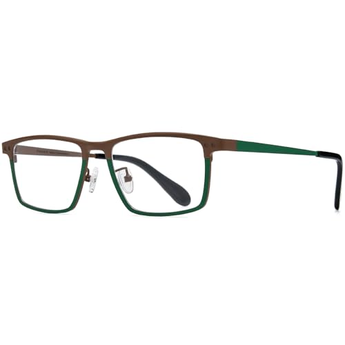 Image of FONEX Pure Titanium Glasses Frame Men Square Magnet Clip On Eyeglasses with Polarized Lens