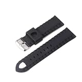 HTHRRFE Cinturino in silicone for orologio da uomo compatibile con Ferrari 0830138 0830163, cinturino sportivo in gomma for uomo, 24 mm(Black white-silver)