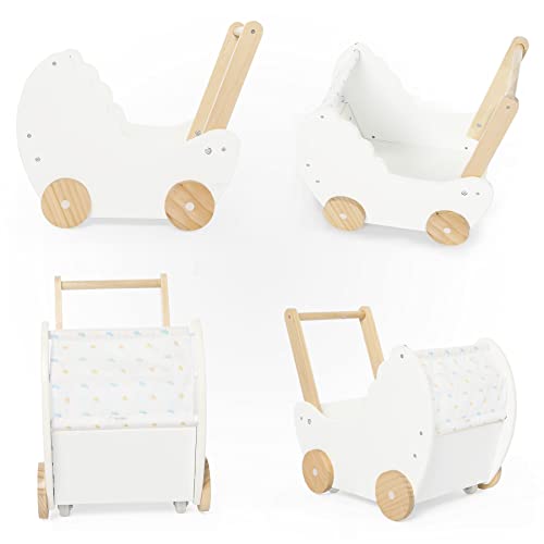 Crown Children 2-In-1 Baby Learning Walker Wooden Strollers- Toddler Baby Push Walker Toys With Wheels For Girls Boys 1-3 Years Old, Wagon Toy Walkers Sturdy Construction (Boat) #TOP5