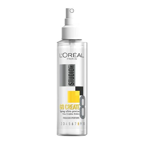 L'Oréal Paris Studio Line Spray Fissante, Per Tutti i Capelli, Per Look Naturali, Definiti e Duraturi, Applicazione Precisa, Formula Leggera, Go Create, 150 ml