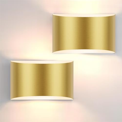 FOLKSMATE Modern LED Wall Sconces Set of 2, 3000K Warm