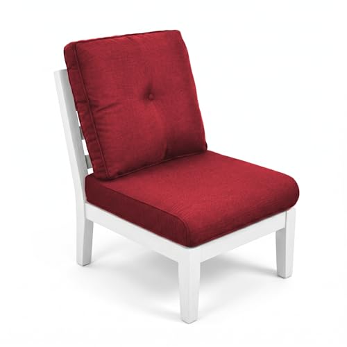 Image of Outdoor Chair Cushions-Patio Chair Cushions Set with Removable Cover 22 X 24 Inch Outdoor Cushions for Patio Furniture Chair Sofa Couch-Red