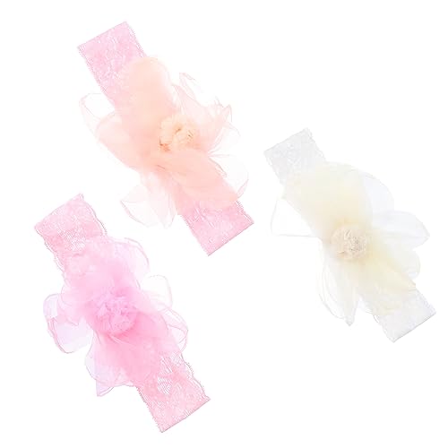Bandeau pour garçon et fille en dentelle élastique (lot de 3 pièces)
