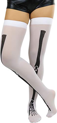 Image of ToBeInStyle Women's Scary Skeleton Leg Bones Halloween Hosiery Tights & Thigh High Stockings