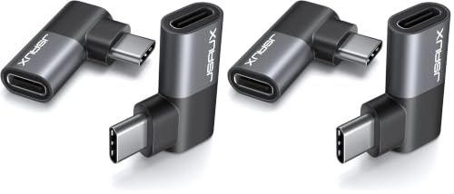 Image of JSAUX 90 Degree USB C Male to Female Adapter 4-Pack, 100W 40Gbps