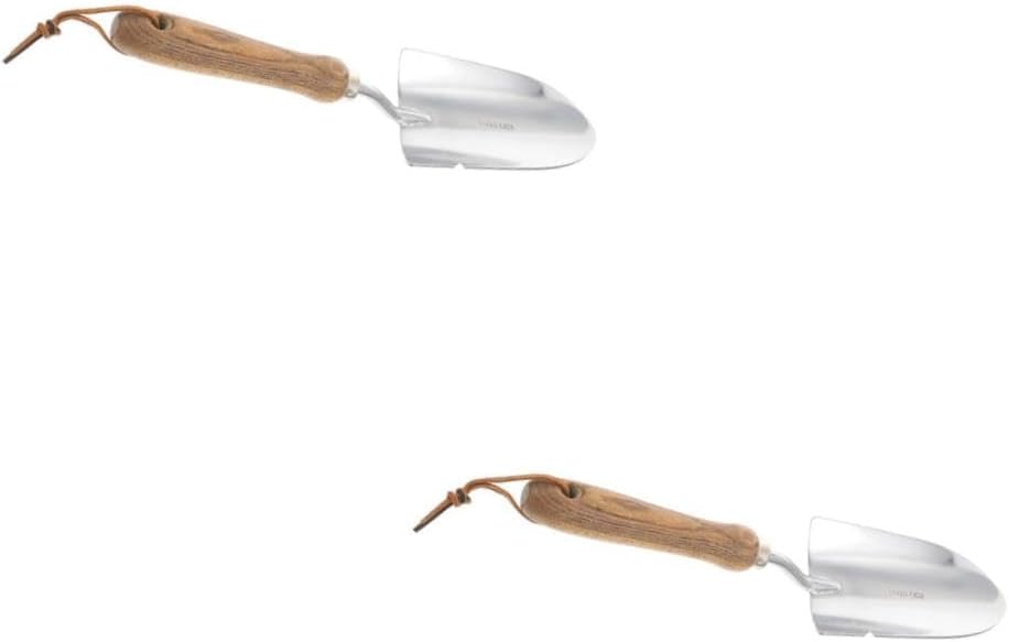 Yardwe 2pcs Balcony Garden Soil Loosening Shovel Stainless Steel Weeding Tool Ergonomic Handle for Planting Transplanting and Gardening Tasks Home Office