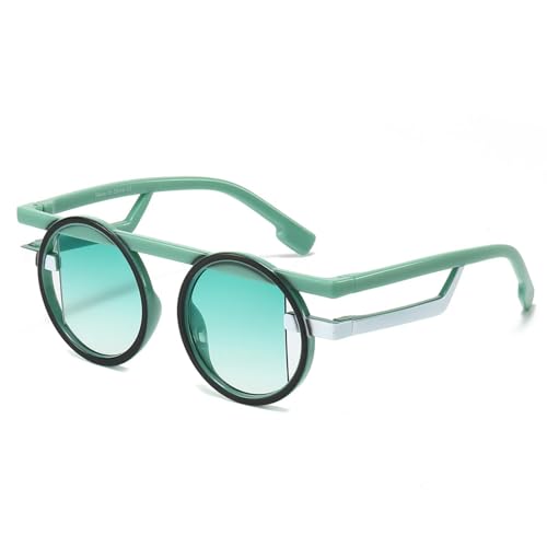 Retro Double Bridges Round Sunglasses Women Fashion Gradient Shades Uv400 Men Candy Color