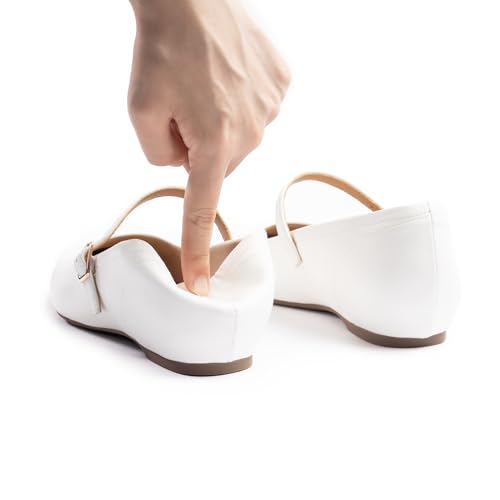Image of Cusolemore Mary Jane Flat Shoes with Arch Support and Hidden Wedge Heel, Women Ballet Flats, Mary Jane Flats, Comfortable Dress Shoes