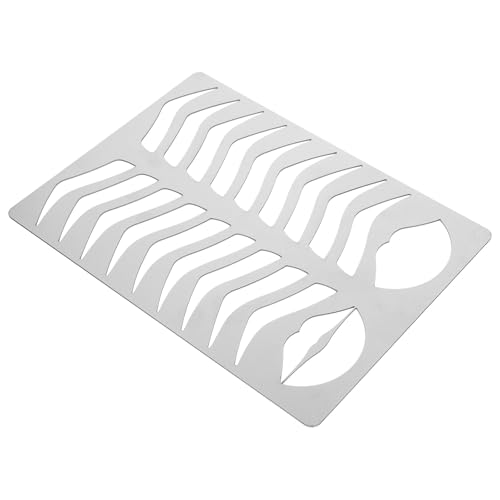 Plantilla de cejas en acero inoxidable para un diseño preciso en práctica de labios