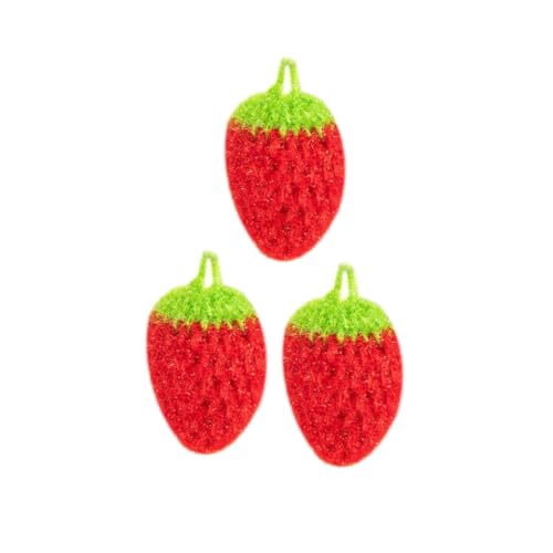 Hemobllo 3 Piezas Paños de Cocina con Diseño Fresa Toallas de Limpieza Absorbentes Resistentes y Reutilizables para Utensilios y Vajilla Colores Paquete Práctico