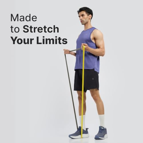 Image of CULT Resistance Band 21MM (15-30Kgs), TPE Exercise Loop Band for Strength Training, Pull-Up Assistance, Full Body Workouts & Mobility Training, Yellow & Grey