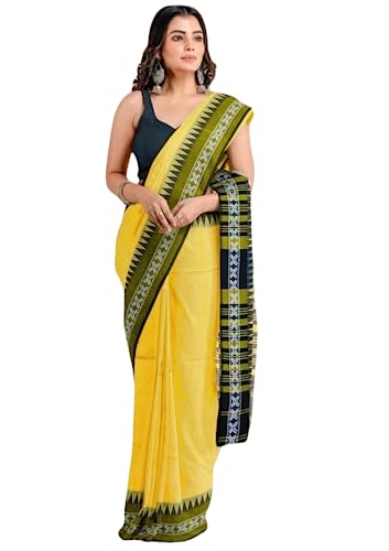 Saree House Womens Khadi Cotton Jamdani Saree with Blouse Piece