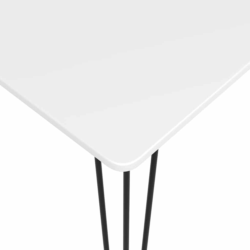 Set da pranzo da 5 pezzi con tavolo e sedie bianco e nero design moderno per sala da pranzo, cucina, ristorante, salva spazio, allungabile, robusto metallo e legno
