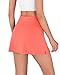 ODODOS Women's High Waisted Tennis Skirts with Pockets Built-in Shorts Golf Skorts for Athletic Sports Running Gym Training, Coral, Medium