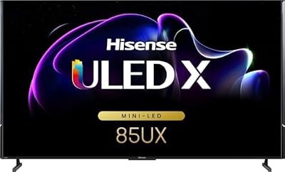 Hisense 85-Inch Class Mini-LED Premium ULED X QLED Series 4K Google Smart TV with Alexa Compatibility, 120Hz, Dolby Vision Atmos, 2500-nit HDR10+, Hands Free Voice Control (85UX)