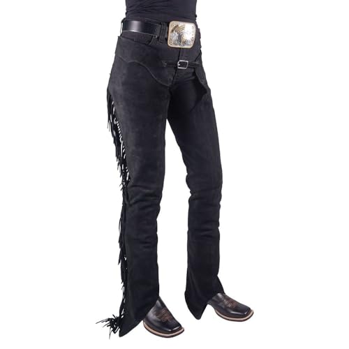 Schneiders Adult Suede Western Chaps with Fringe | Perfect for Horse Shows & Equestrian Style | Size X-Large
