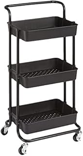 Amazon Basics 3-Tier Multi-Purpose Trolley with Handle - Black