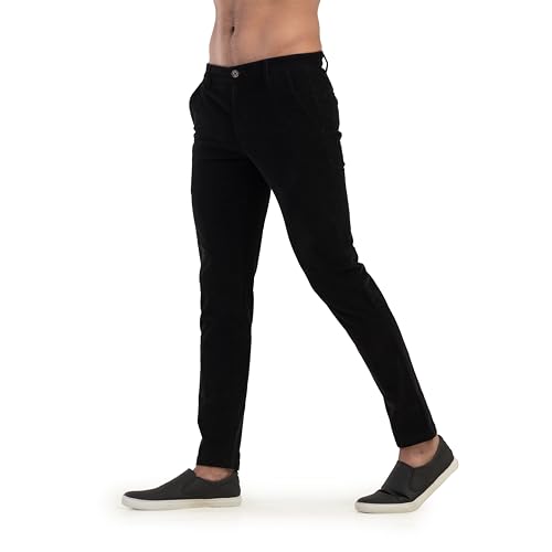 Image of BELANO Men Slim Fit Corduroy Cotton Stretch Chinos