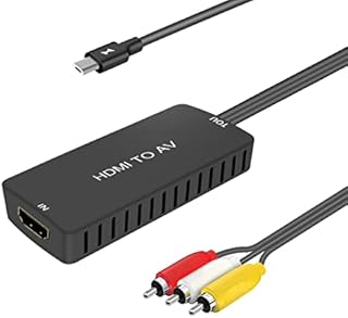 LVY HDMI to RCA Converter, HDMI to Composite Video Audio Converter Adapter, HDMI to AV, Supports PAL/NTSC for PS4, Xbox, Switch, TV Stick, Blu-Ray, DVD Player,
