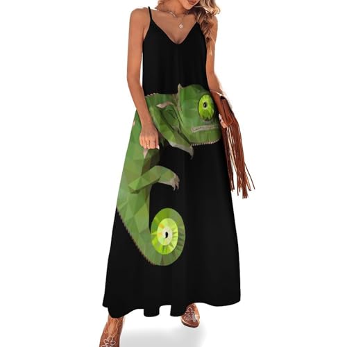 Robe longue lézard sans manches fluide pour le confort d'été