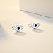 JIAYIQI 925 Sterling Silver Evil Eye Stud Earrings for Women Mini Evil Eye Earrings Hypoallergenic 14K White Gold Plated Studs for Sensitive Ears