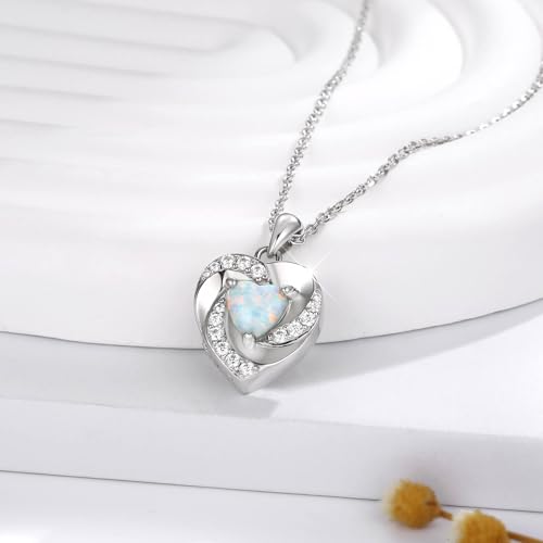 Opal Heart Urn Necklaces to Hold Ashes of Loved Ones 925 Sterling Silver Cremation Jewelry for Women2