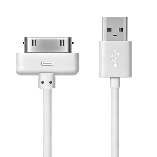 Image of Verilux 1M /3.3FT 30-Pin to USB 2.0 Charging Cable & Data Sync for iPhone 4 /4S /3G /3GS /iPad 3 /2 /1, Nylon Braided for iPhone charger wire Compatible with iPod Nano 6th /5th, iPod Touch 4th /3th, White